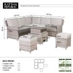 Havana Range Square Corner Sofa Set with Rising Table