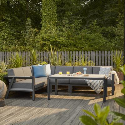 Apollo Corner Set Charcoal Aluminium Frame