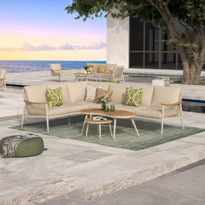 Berne Champagne Corner Sofa Set- KD armrest