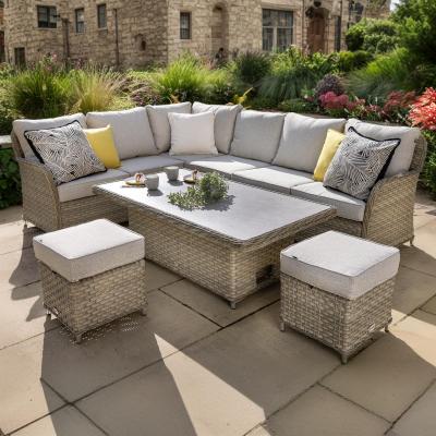 Havana High Back Left Hand Corner Sofa Set with Rising Table