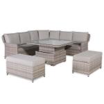 Havana Range Round Corner Sofa Set with Rising Table