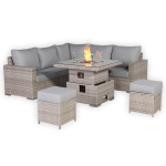 Aurora Range High Back Corner Sofa Set with Fire Pit Rising Table