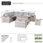 Aurora Range High Back Left Hand  Corner Sofa Set with Rising Table