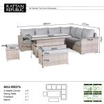 Aurora Range High Back Right Hand Corner Sofa Set with Rising Table