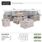 Aurora Range High Back Right Hand Corner Sofa Set with Fire Pit Rising Table