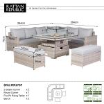 Aurora Range Large Round Corner Sofa Set with Fire Pit Rising Table