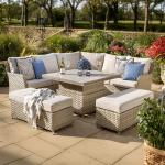 Havana Range Aluminium Round Corner Set with Rising Table