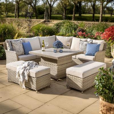 Havana Range Aluminium Round Corner Set with Rising Table