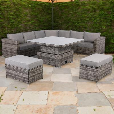 AURORA Large Round Corner Sofa Set with Rising Table