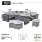 Catalina Range Modular Corner Sofa Set with Fire Pit Rising Table