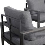 CK-04 Dune Range Large Sofa Set Charcoal Aluminium Frame With Grey Cushions