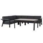 Apollo Corner Set Charcoal Aluminium Frame