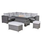 Catalina Range Modular Corner Sofa Set with Fire Pit Rising Table