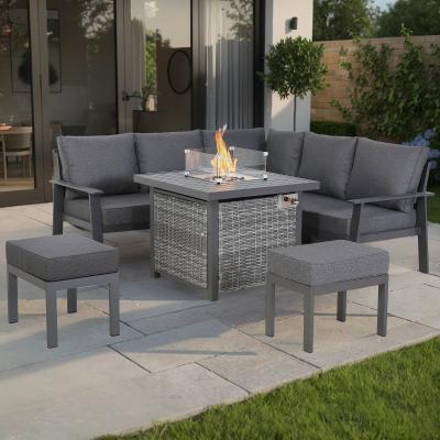 Titan Range Square Corner Sofa Set with Fire Pit Table