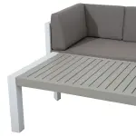 Roma Range Right Hand Corner Sofa Set in white Aluminium Frame with Grey Cushions(#AU01)