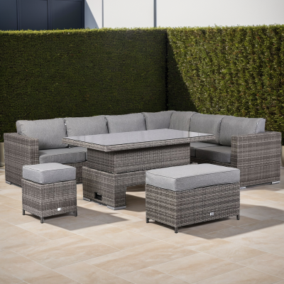AURORA High Back Right Hand Corner Sofa Set with Rising Table