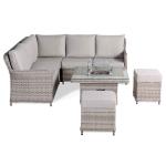 Havana Range Square Corner Sofa Set with Fire Pit Rising Table