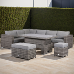 AURORA High Back Left Hand  Corner Sofa Set with Rising Table