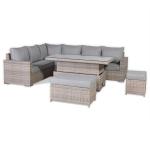 Aurora Range High Back Left Hand  Corner Sofa Set with Rising Table