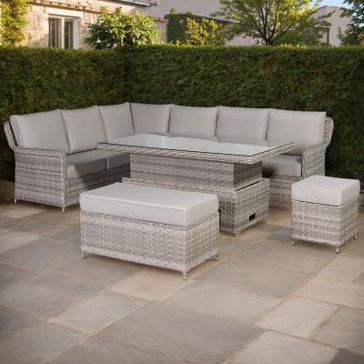 Havana Range High Back Left Hand Corner Sofa  Set with Rising Table