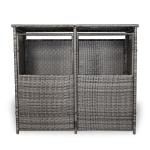 Nest wheelie bins shed / store in Grey Rattan Weave (WBS-2G)