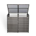 Nest wheelie bins shed / store in Grey Rattan Weave (WBS-2G)