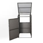 Nest wheelie bin shed / store in Grey Rattan Weave (WBS-1G)
