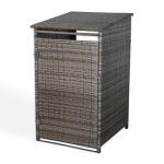 Nest wheelie bin shed / store in Grey Rattan Weave (WBS-1G)
