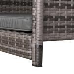 Bax Mice Wicker Raised Dog House / Rattan Dog Bed for Indoor/Outdoor with Removable Roof and Cushion in Grey