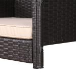 Bax Mice Wicker Raised Dog House /Rattan Dog Bed for Indoor/Outdoor with Weatherproof Roof and Removable Cushion Lounge in Brown Weave(Z4-Large)