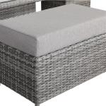 Monaco Range Left Hand Corner Sofa Set with Rising Table in Dark Grey Weave