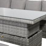 Monaco Range Left Hand Corner Sofa Set with Rising Table in Dark Grey Weave