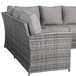 Monaco Range Left Hand Corner Sofa Set with Rising Table in Dark Grey Weave