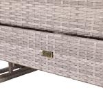 Monaco Range Right Hand Corner Sofa Set with Rising Table in Beige Grey Weave