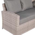 Sloane Range Right Hand Corner Sofa Set with Rising Table in Beige Grey Weave