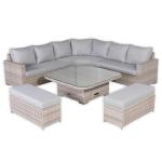 Aurora Range Large Round Corner Sofa Set with Rising Table