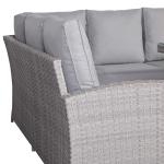 Monaco Range Right Hand Corner Sofa Set with Rising Table in Light Grey Weave