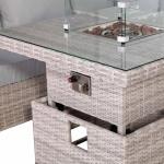 Aurora Range High Back Corner Sofa Set with Fire Pit Rising Table