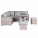 Aurora Range High Back Corner Sofa Set with Fire Pit Rising Table