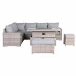 Aurora Range High Back Left Hand Corner Sofa Set with Fire Pit Rising Table