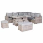Aurora Range High Back Right Hand Corner Sofa Set with Fire Pit Rising Table