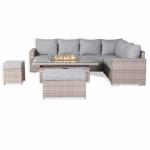 Aurora Range High Back Right Hand Corner Sofa Set with Fire Pit Rising Table