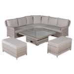 Havana Range Round Corner Sofa Set with Rising Table