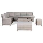 Havana Range  High Back Left Hand Corner Sofa Set with Fire Pit Rising Table