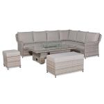 Havana Range High Back Right Hand Corner Sofa Set with Fire Pit Rising Table