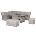 Havana Range  High Back Left Hand Corner Sofa Set with Fire Pit Rising Table