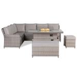 Havana Range  High Back Left Hand Corner Sofa Set with Fire Pit Rising Table