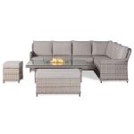 Havana Range High Back Right Hand Corner Sofa Set with Fire Pit Rising Table