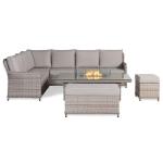 Havana Range  High Back Left Hand Corner Sofa Set with Fire Pit Rising Table