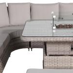 Havana Range Round Corner Sofa Set with Fire Pit Rising Table